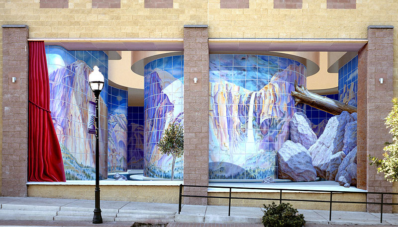 Fantasy art walls surreal trompe l'oeil artist focusing primarily on mural painting